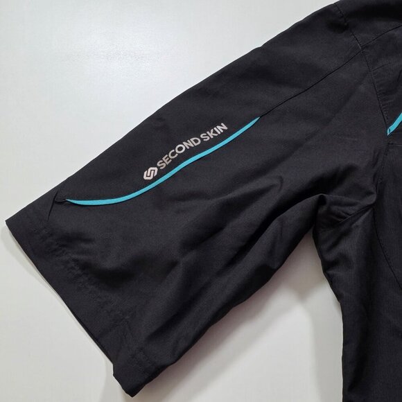 Second Skin Active Shirt Womens M Black Hydrashield Cycling Running SS Full Zip - Picture 9 of 14
